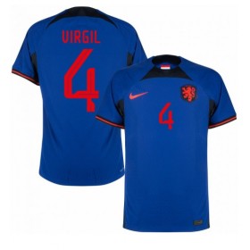 Herren Fußballbekleidung Niederlande Virgil van Dijk #4 Auswärtstrikot WM 2022 Kurzarm